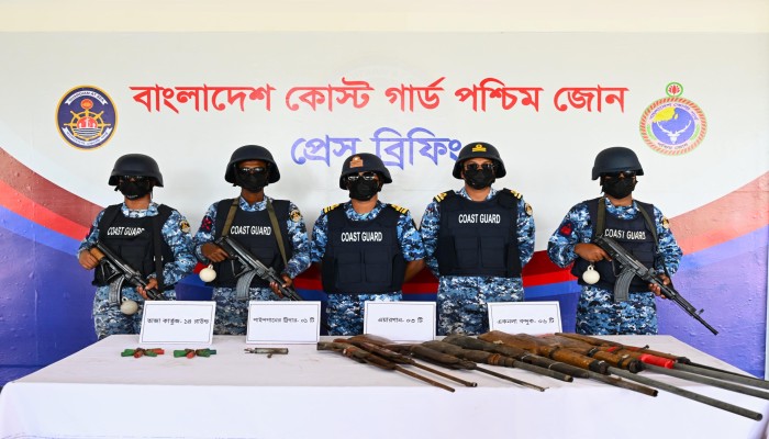 ​Arms and ammunition recovered in Coast Guard raid in Sundarbans