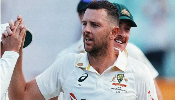 ​Hazlewood takes six wickets as Australia win first Test