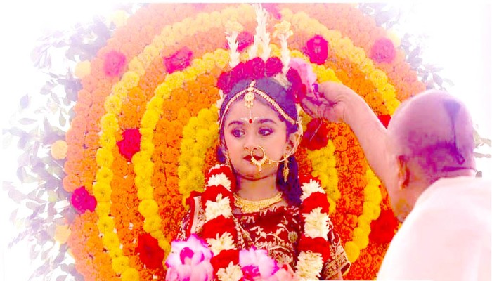 Feminine power worshiped in Kumari Puja on Ashtami